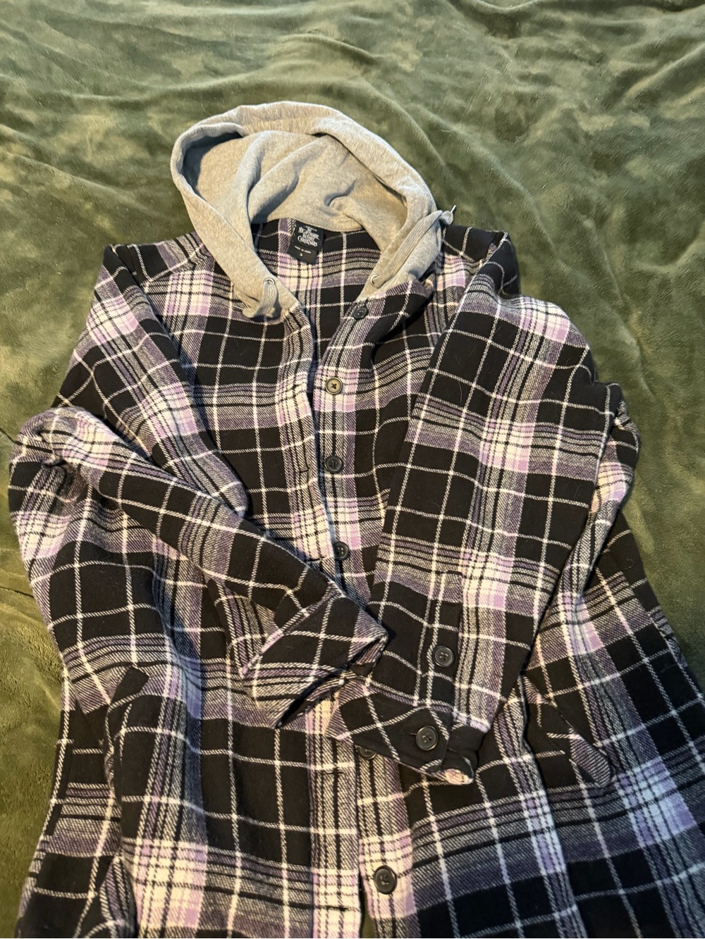 Torrid Nightmare Before Christmas Black and Lavender Plaid Hooded Flannel Blazer